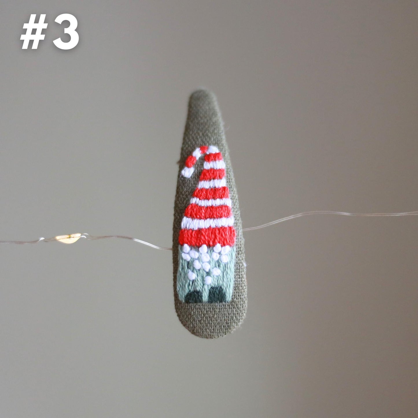 Hand-Embroidered Festive Holiday Hair Clips