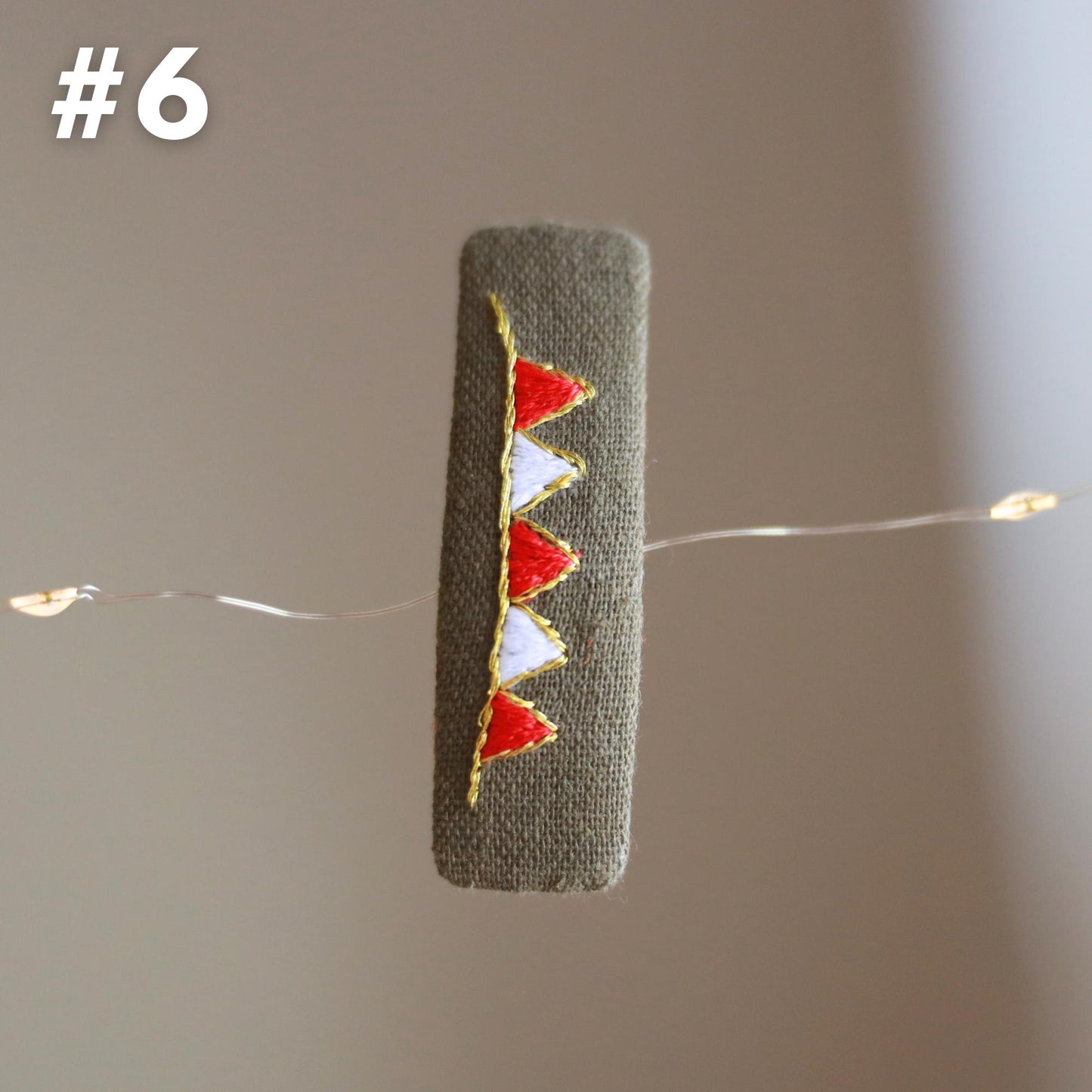 Hand-Embroidered Festive Holiday Hair Clips