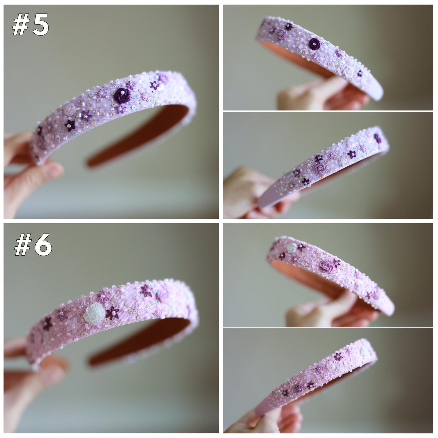 Handmade Beaded Linen Headband