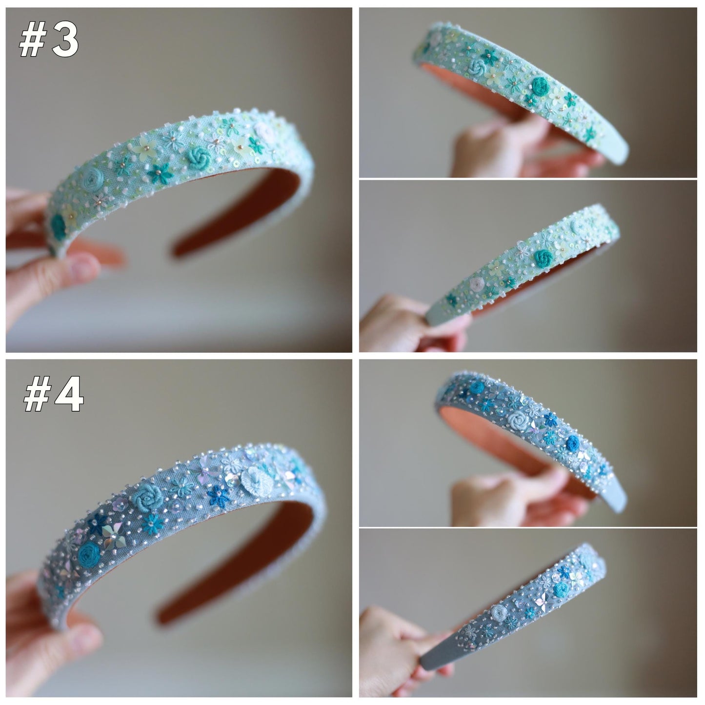 Handmade Beaded Linen Headband