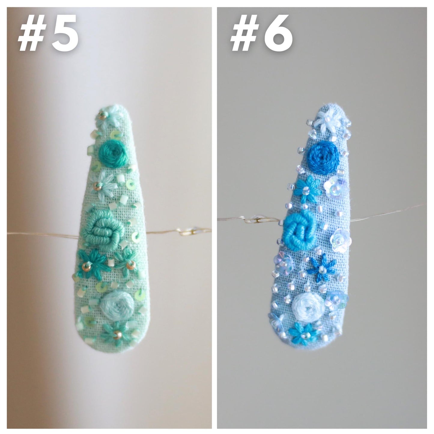 Handmade Beaded Embroidered Hair Clips