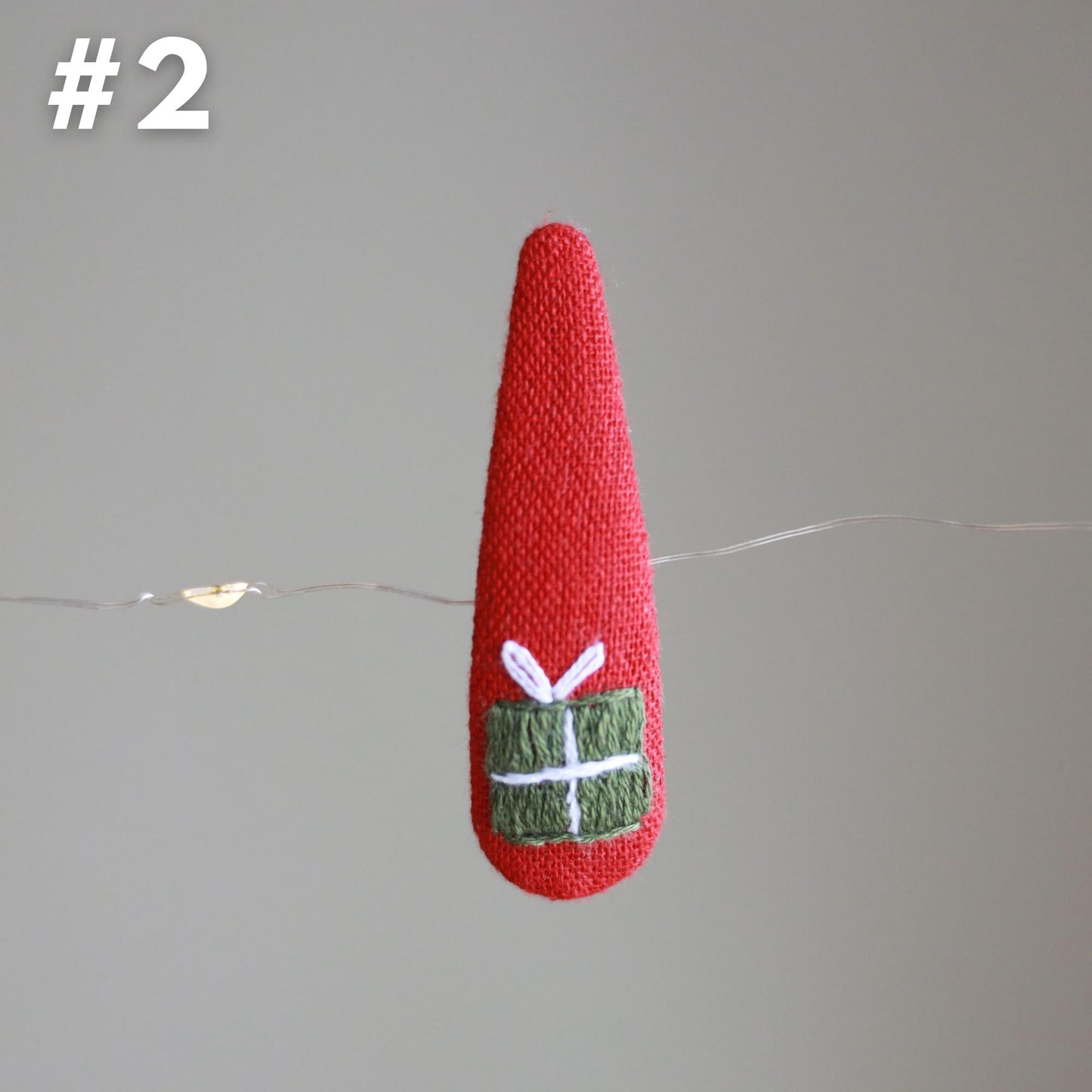 Hand-Embroidered Festive Holiday Hair Clips