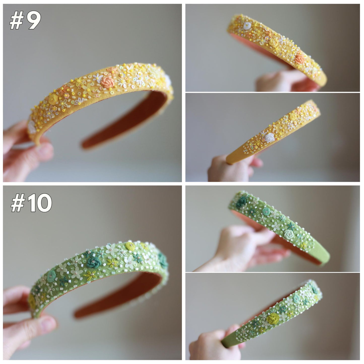 Handmade Beaded Linen Headband