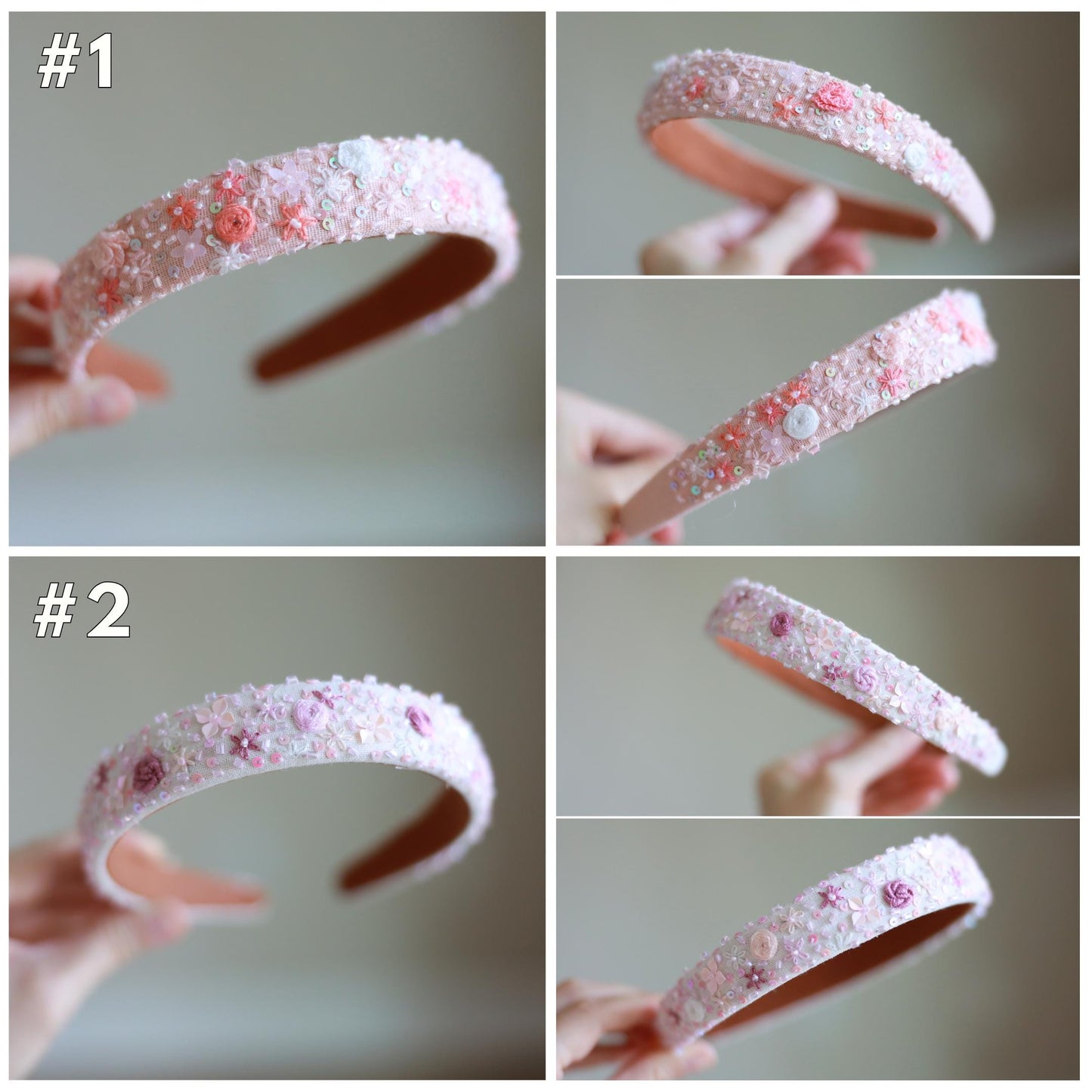 Handmade Beaded Linen Headband