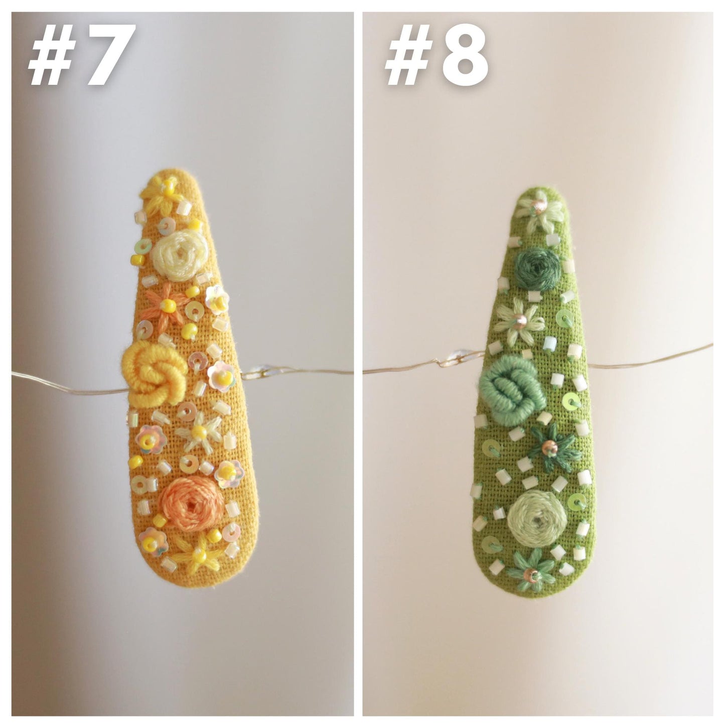 Handmade Beaded Embroidered Hair Clips