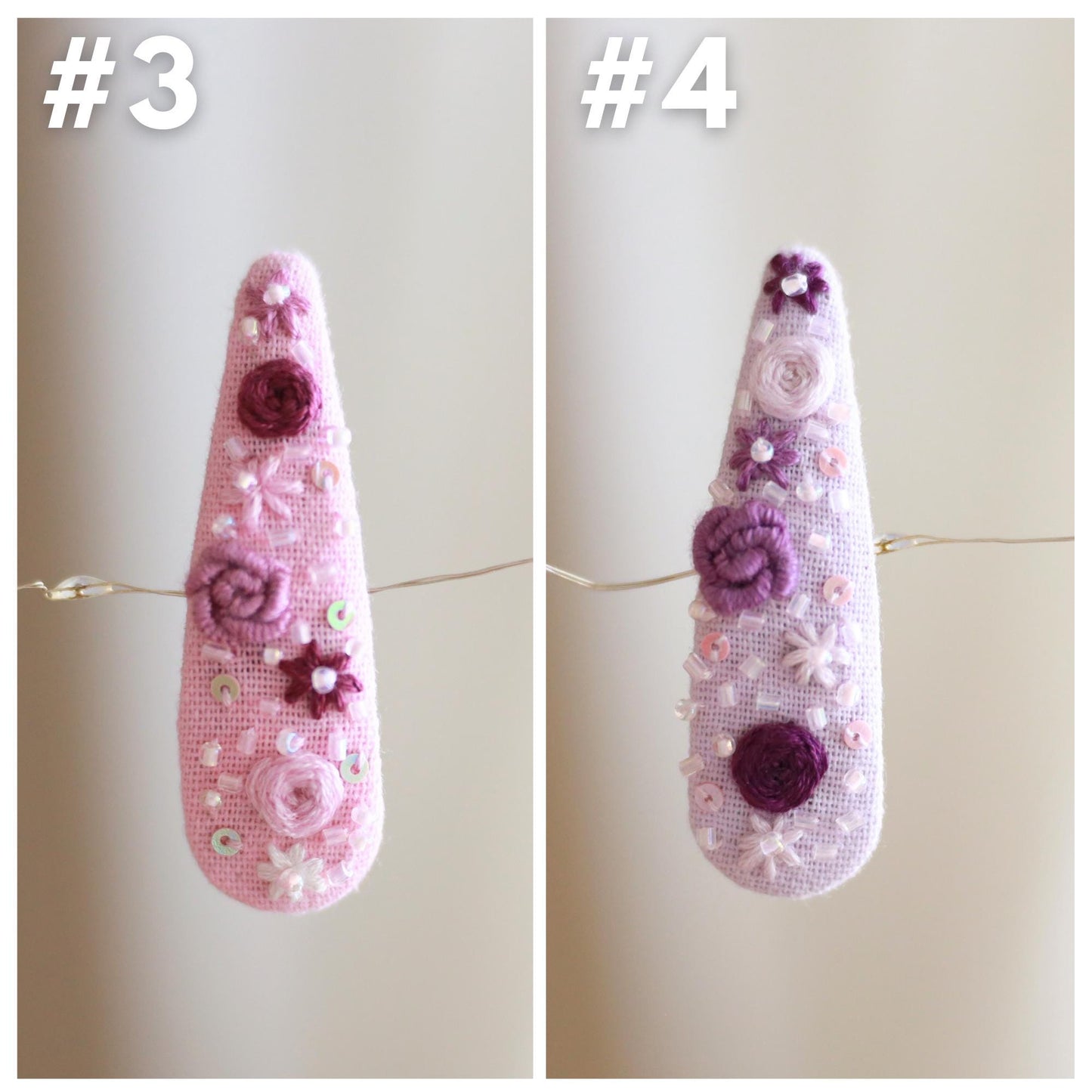 Handmade Beaded Embroidered Hair Clips