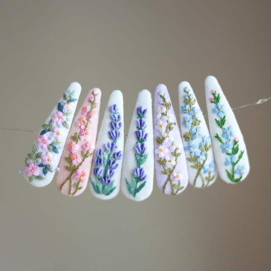Eternal Spring Embroidered Hair Clips