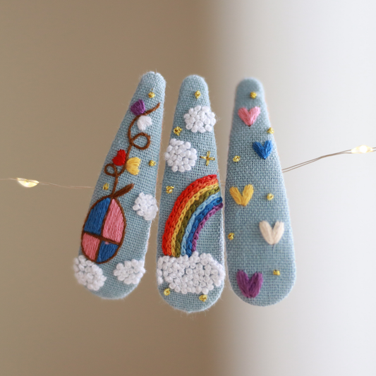 Magic in the Clouds Embroidered Hair Clips