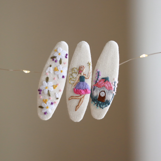 Fairywood Dreams Embroidered Hair Clips