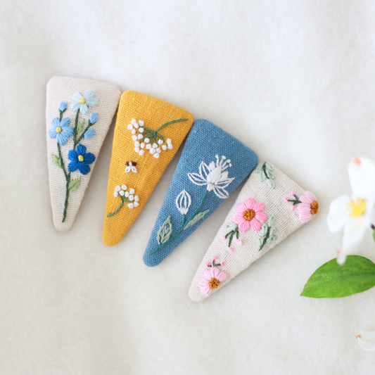 Garden Reverie Embroidered Hair Clips