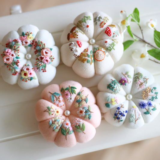 Floral Hand Embroidered Pin Cushion