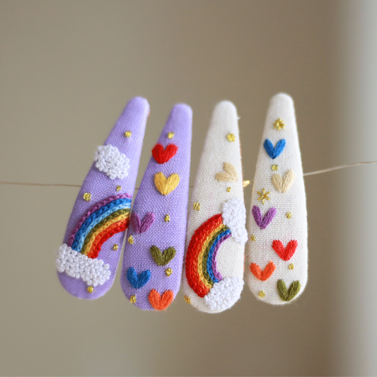 Dreamy Days Embroidered Hair Clips