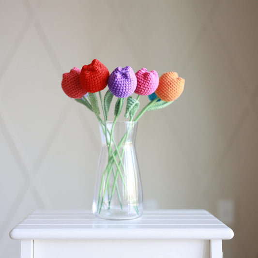 Handmade Crochet Round Tulip