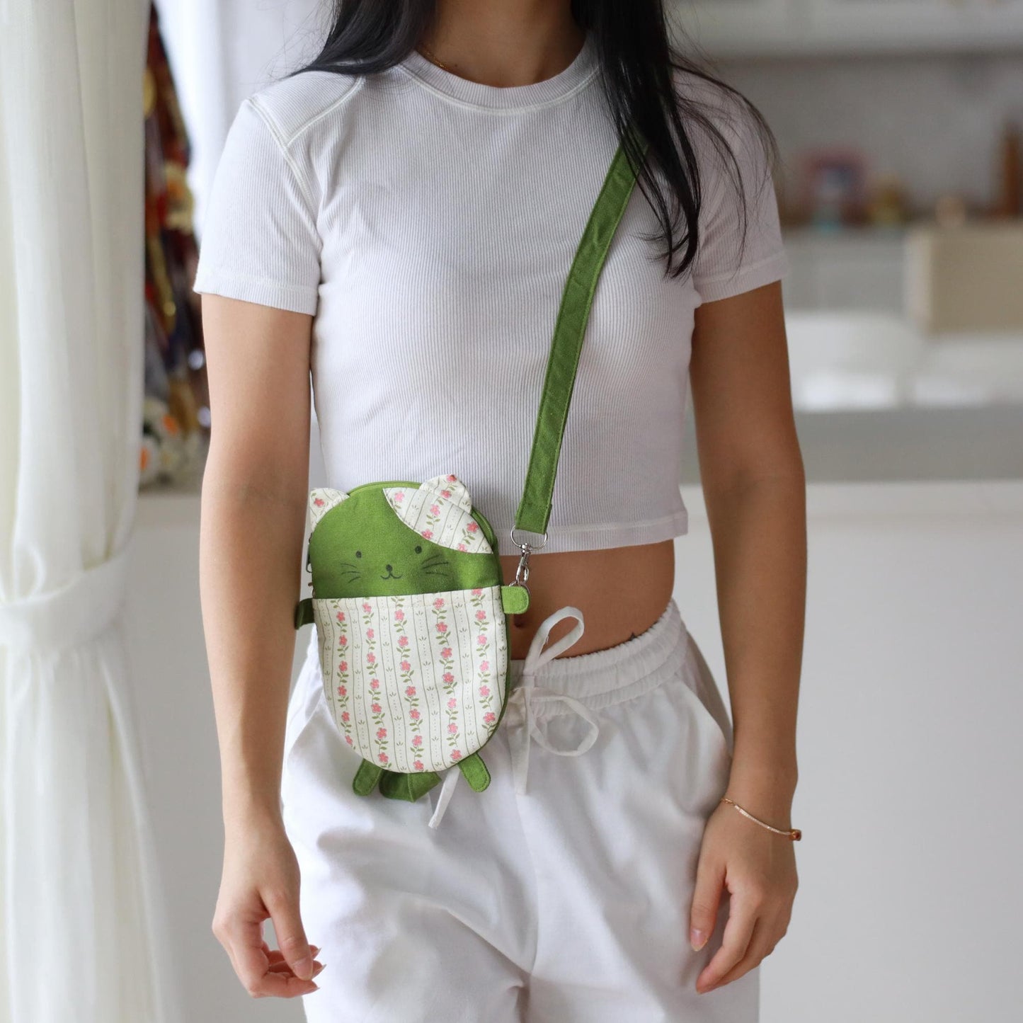 Handmade Cat Crossbody Bag